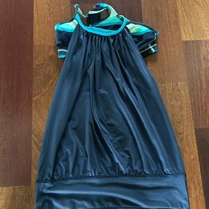 Navy blue Lululemon tank top with sports bra connected underneath